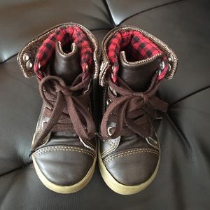 Gap Toddler Boy Brown Hi-Top Sneakers Shoes Boots