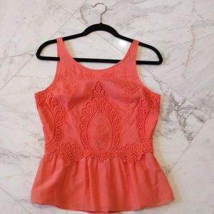 Beautiful for FALL, tangerine appliqué top.