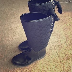 EUC Coach Lace-up Rainboots