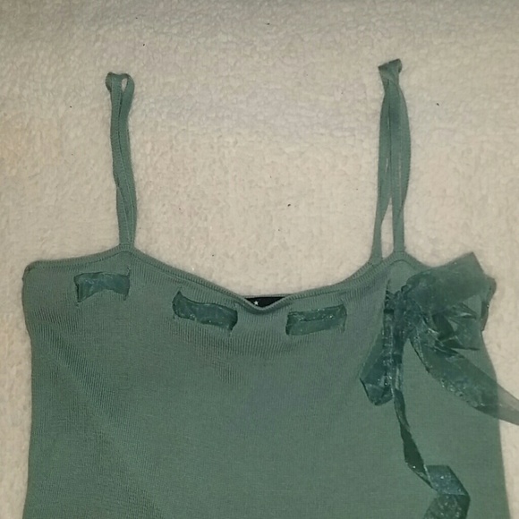 ⓂFINAL PRICE 💋💋Teal Wool spaghetti strap top - Picture 2 of 4