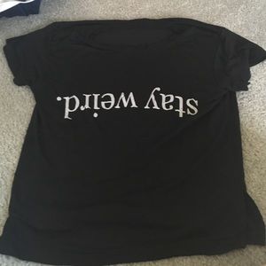 Brandy Melville Stay Weird crop top