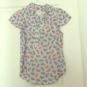 Maeve silk top with bunny pattern!