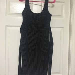 Black and pin striped dress with pockets