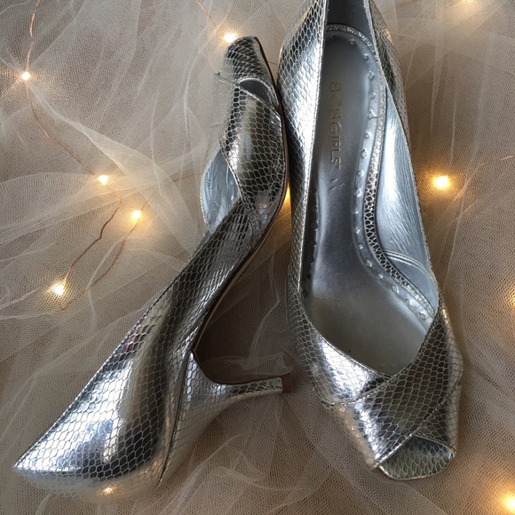 BCBG silver shoes