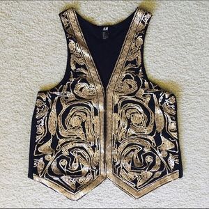H&M Gold sparkle vest