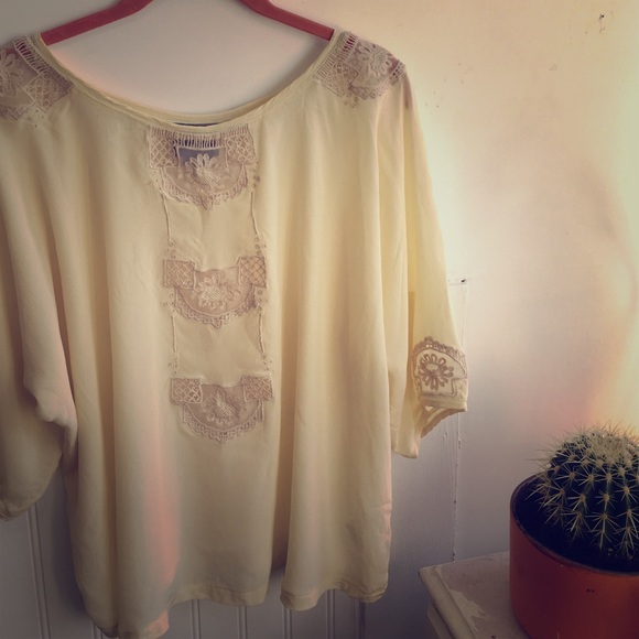✨SOLD✨ Anthropologie Silk & Lace Blouse