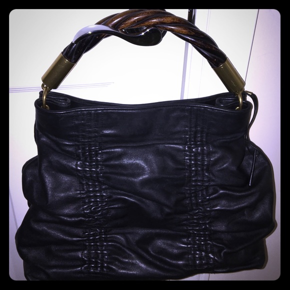 ***GUCCI***LEATHER AND BAMBOO PURSE***