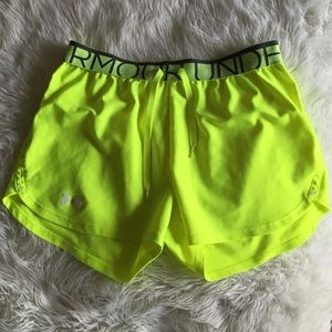 UA Neon Green Athletic Shorts