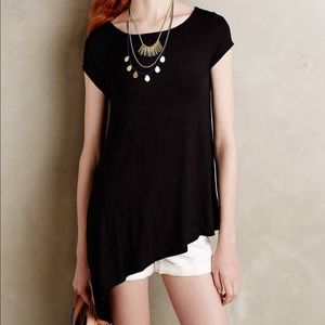 Anthropologie asymmetrical swing tunic in black