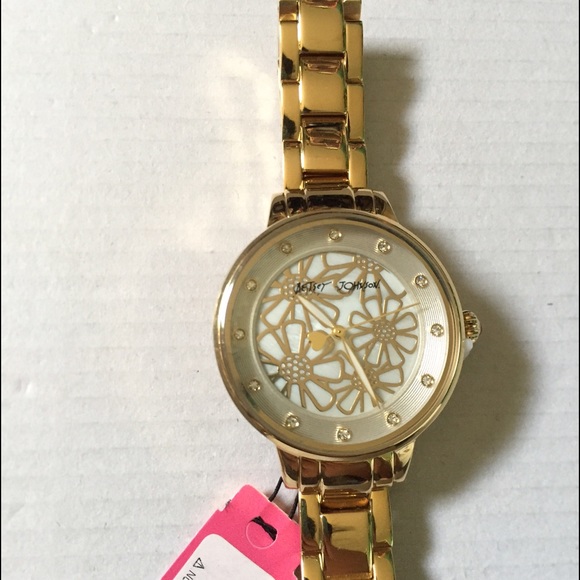 Betsey Johnson gold watch with floral pattern 🌼 - Picture 2 of 3