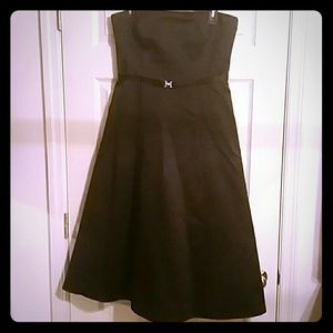 David's Bridal Black Short Strapless Dress sz 10