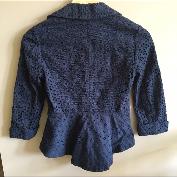Anthropologie Spun Eyelet Blazer by Leifnotes - Picture 2 of 4