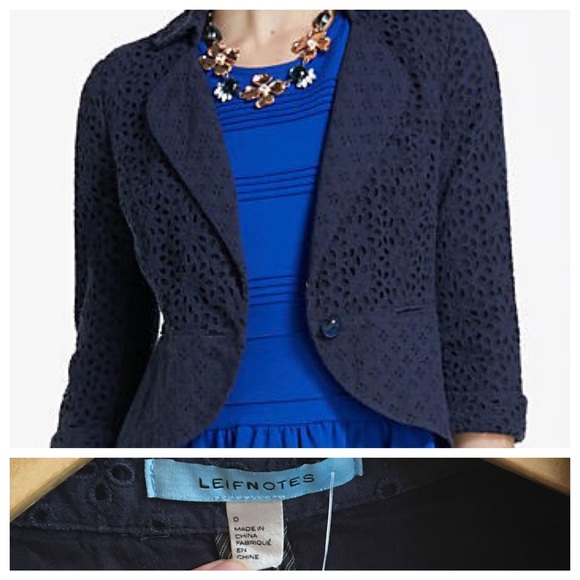 Anthropologie Spun Eyelet Blazer by Leifnotes - Picture 4 of 4