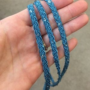 Headband with triple braid and ribbon back