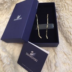 Swarovski gold and crystal dangle earrings