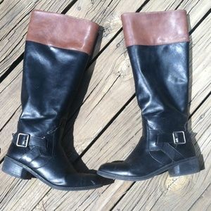black and brown tall boots size 8