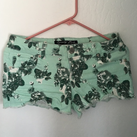 Mint aqua celebrity pink shorts