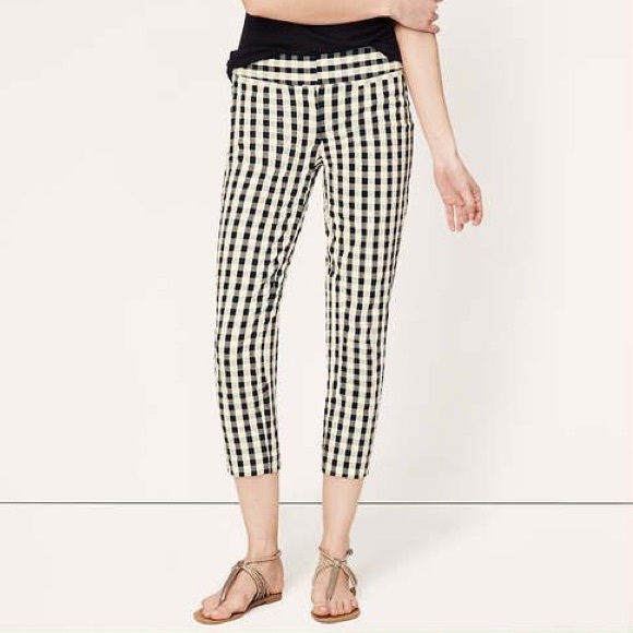 NWT Loft gingham cropped pants