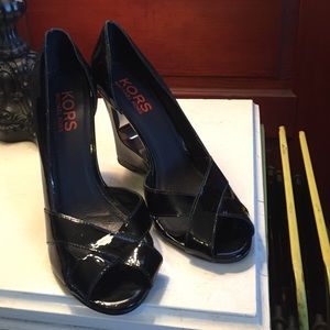 Michael Kors patten  leather wedges