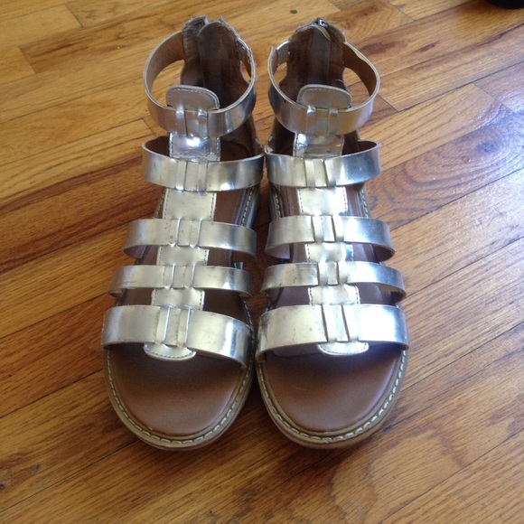 Silver gladiator sandals !!