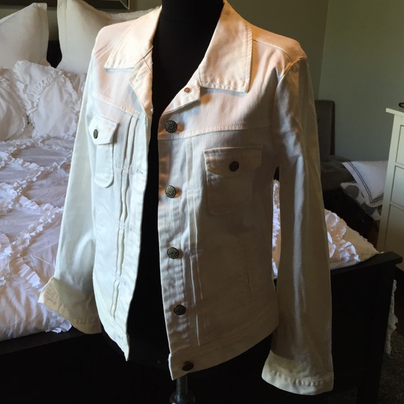 J Crew white denim jacket