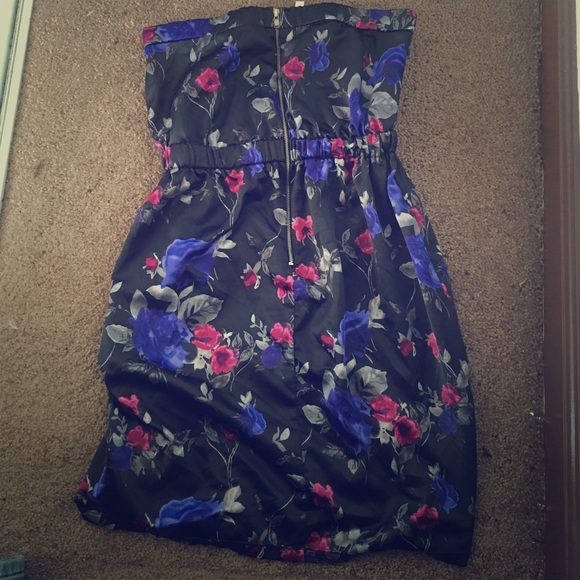 Black with pink and blue Floral dress