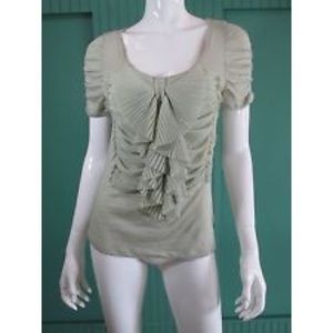 Anthropologie Deletta Ruffled sage Blouse