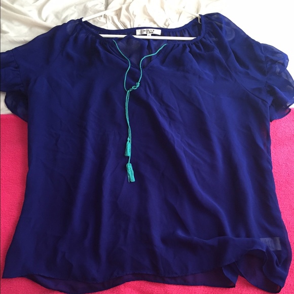 Navy flowy top