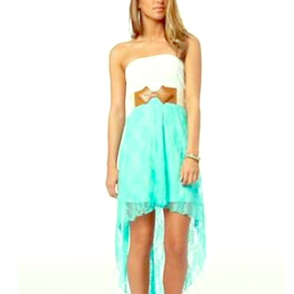 Rue 21 cream lace high-low dress
