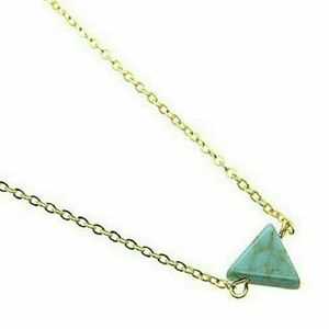Minimalist turquoise triangle pendant necklace NWT
