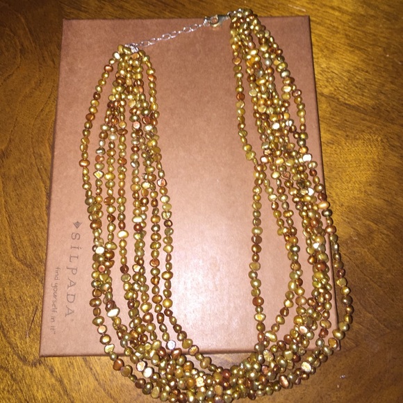 Retired Silpada 8 strand copper pearl necklace