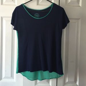 Navy Blue and Green top