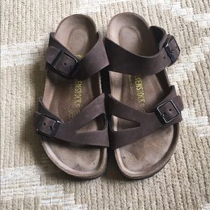 Chocolate brown Birkenstock sandals