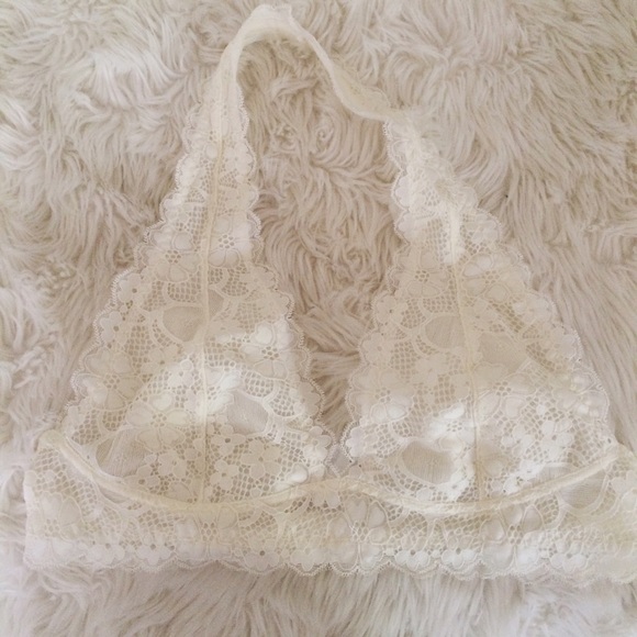 Halter White Lace Bralette Coachella Summer Bra - Picture 3 of 4