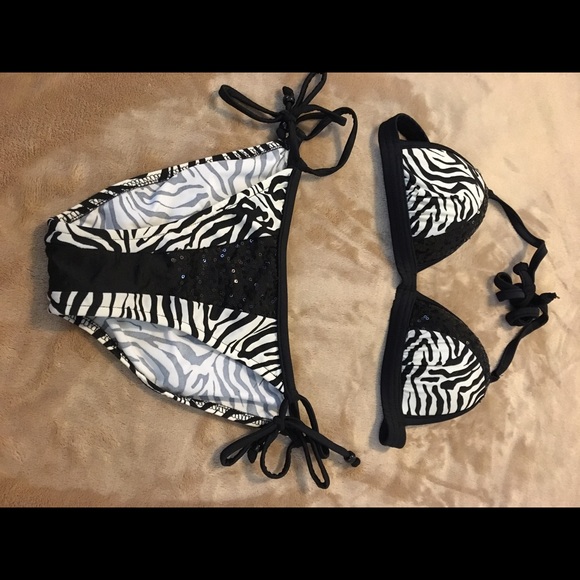 Venus zebra sequin bikini set