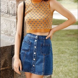 NWT Urban Outfitters Denim Button Front Skirt