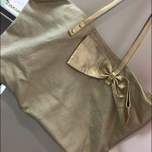 brand new Lilly Pulitzer gold bag!