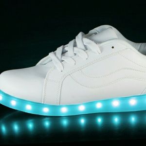 LED Shoes White 6 Low Top US Mens Size 6