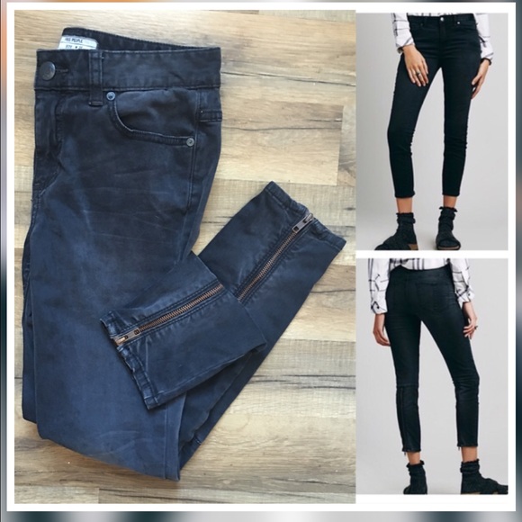 Free People Denim - Free People Sueded Sateen Zipper Back Skinny