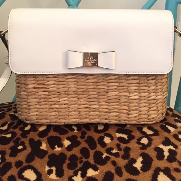 Kate spade whicker and leather summer crossbody