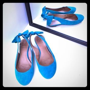 Jeffrey Campbell x LF Blue Suede Ballet Flats
