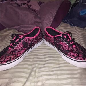 Pink with black lace vans