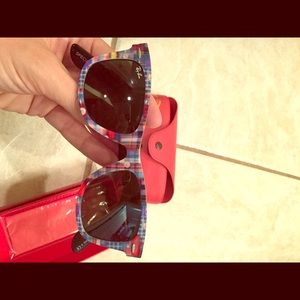 Rare Ray Ban Wayfarer sunglasses in a madras print
