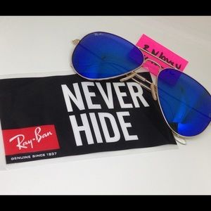Ray ban rb3025 blue mirror lens aviator 58mm