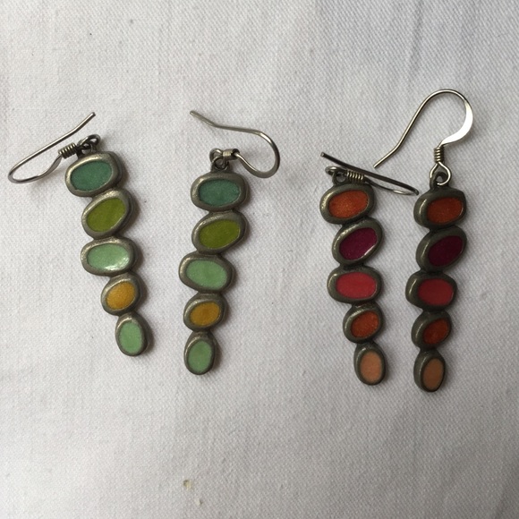 Artisan Pewter & Enamel Earrings from Vermont