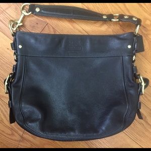 COACH Zoe Black Leather Shoulder Bag
