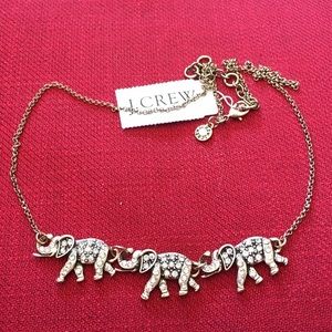 {J. Crew} NWT Crystal Elephant Statement Necklace