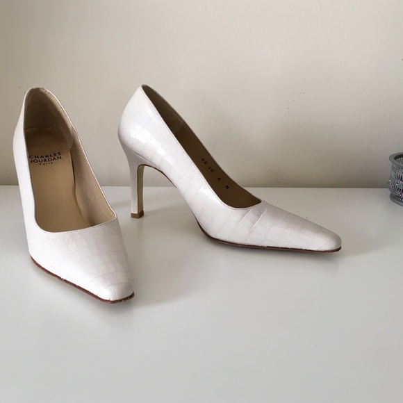 Charles Jourdan bone skin pumps