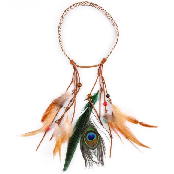 🏵BOHO FEATHER HEADDRESS - Picture 2 of 5