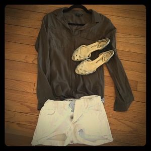 Olive green Topshop blouse